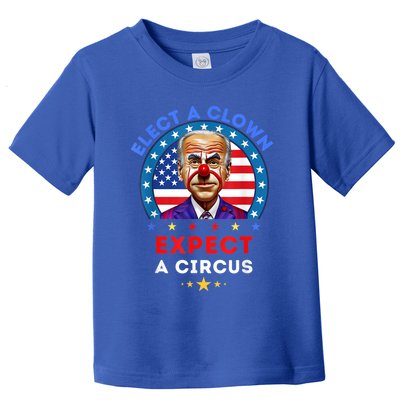 Elect A Clown Expect A Circus Funny Anti Biden Political Toddler T-Shirt