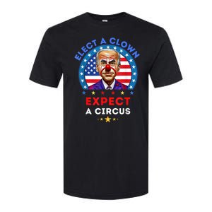 Elect A Clown Expect A Circus Funny Anti Biden Political Softstyle CVC T-Shirt