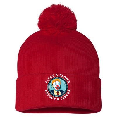 Elect A Clown Expect A Circus Antitrump Pom Pom 12in Knit Beanie