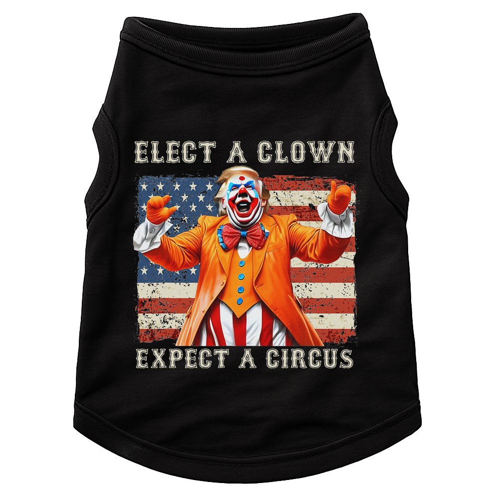 Elect A Clown Expect A Circus Usa Flag Doggie Tank