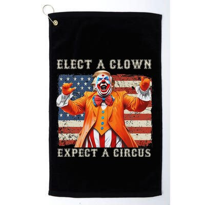 Elect A Clown Expect A Circus Usa Flag Golf Towel