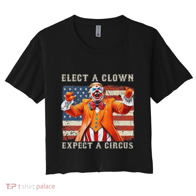 Elect A Clown Expect A Circus Usa Flag Crop Top