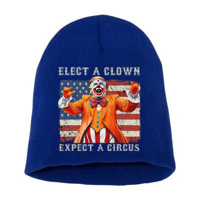 Elect A Clown Expect A Circus Usa Flag Short Acrylic Beanie