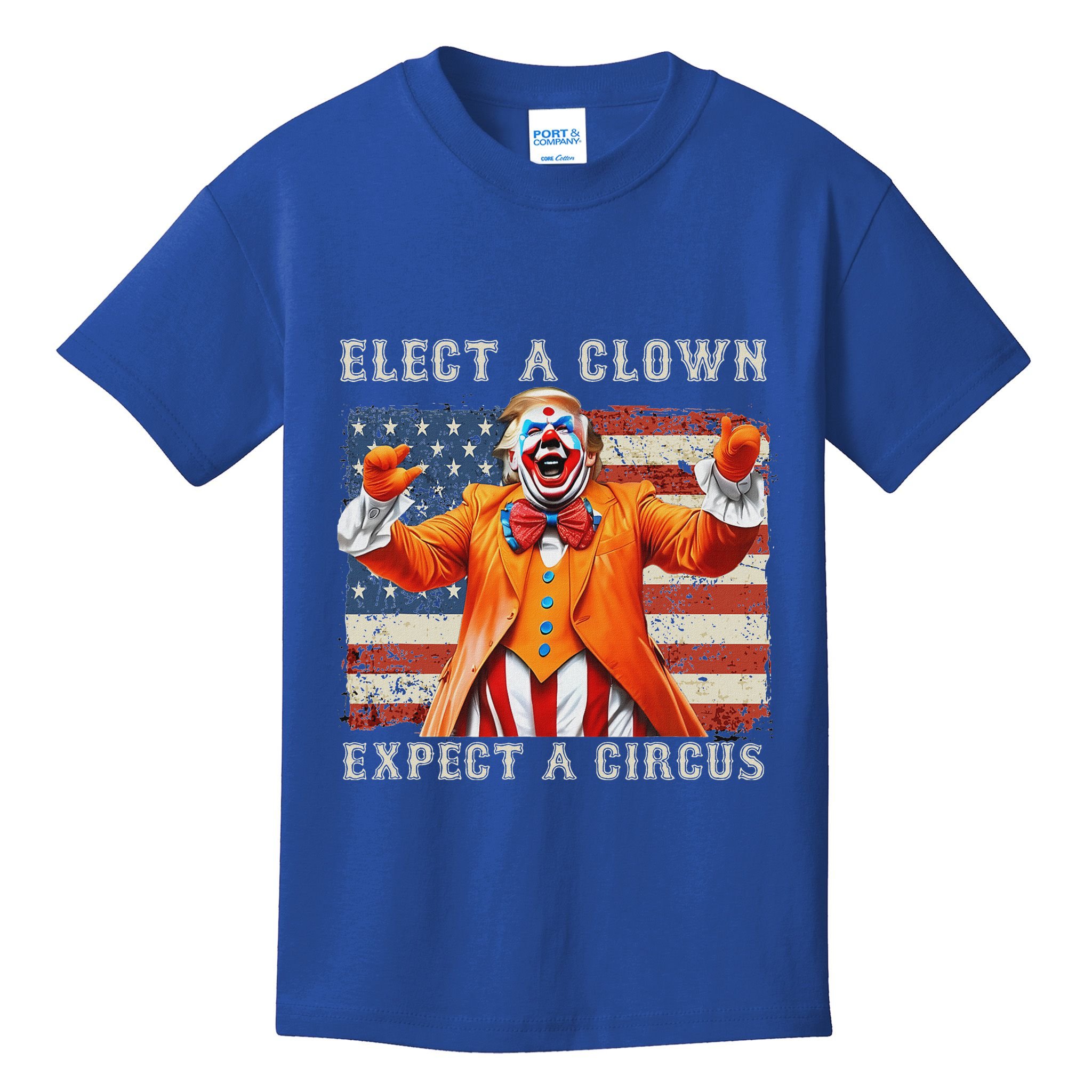 Elect A Clown Expect A Circus Usa Flag Kids T-Shirt