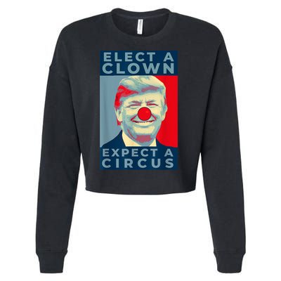 Elect A Clown Expect A Circus Impeach Antitrump Funny Cropped Pullover Crew