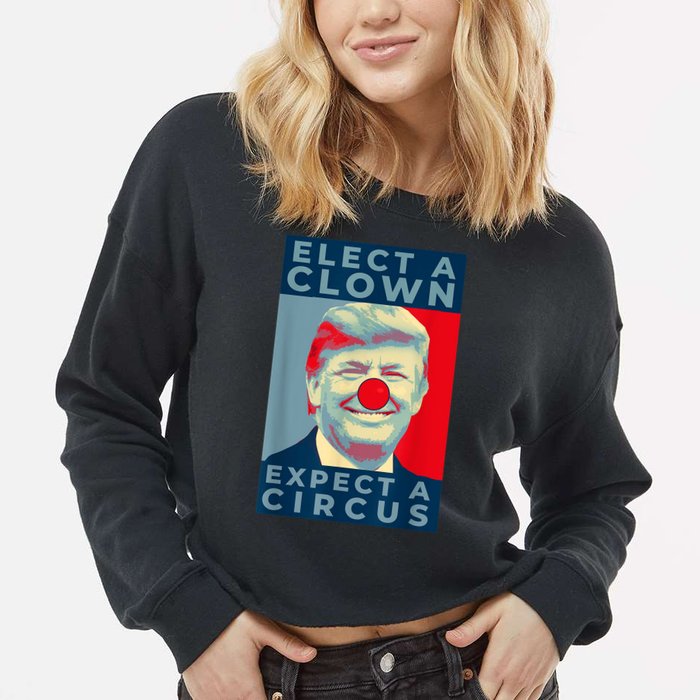 Elect A Clown Expect A Circus Impeach Antitrump Funny Cropped Pullover Crew