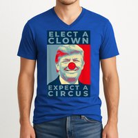 Elect A Clown Expect A Circus Impeach Antitrump Funny V-Neck T-Shirt