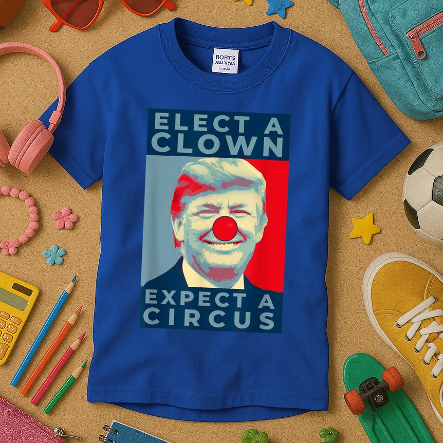 Elect A Clown Expect A Circus Impeach Antitrump Funny Kids T-Shirt