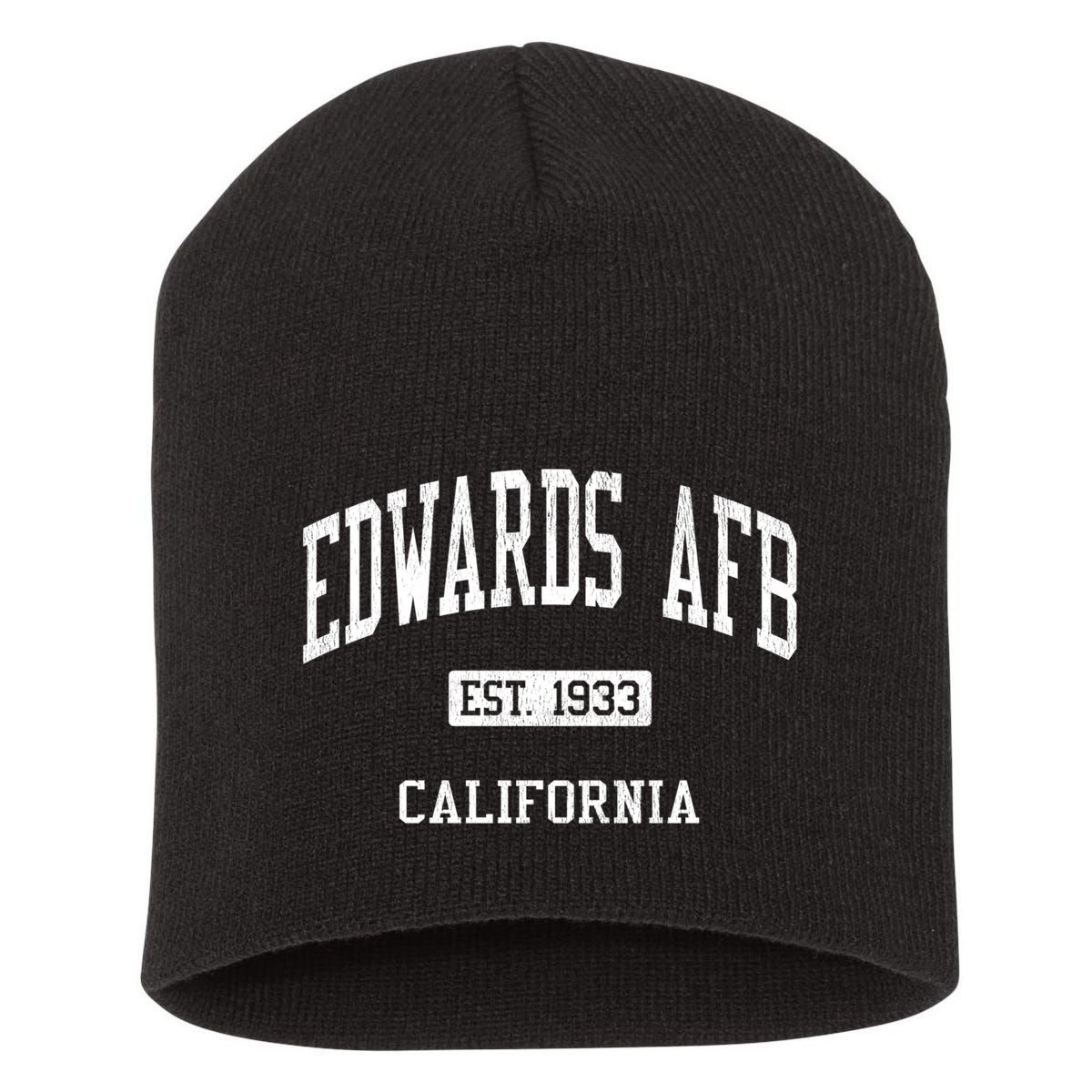 Edwards Afb California Ca Js04 Vintage Athletic Sports Short Acrylic Beanie