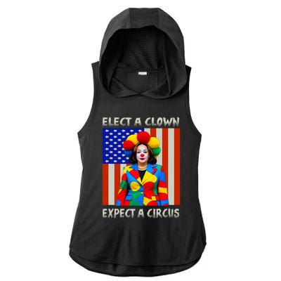 Elect A Clown Expect A Circus Anti Kamala Harris Ladies PosiCharge Tri-Blend Wicking Draft Hoodie Tank