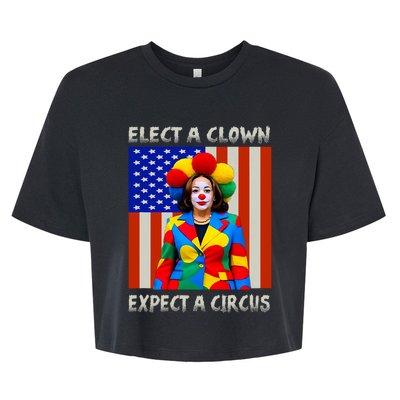 Elect A Clown Expect A Circus Anti Kamala Harris Bella+Canvas Jersey Crop Tee