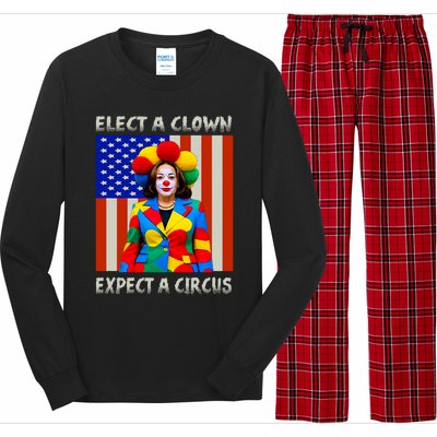 Elect A Clown Expect A Circus Anti Kamala Harris Long Sleeve Pajama Set