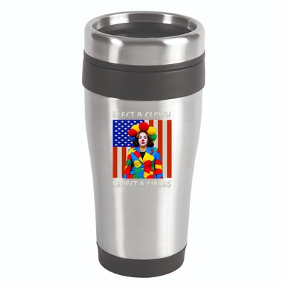 Elect A Clown Expect A Circus Anti Kamala Harris 16oz Travel Tumbler