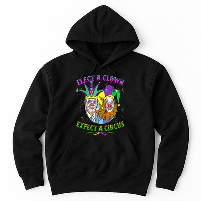 Elect A Clown Expect A Circus Funny Anti Biden Mardi Gras Hoodie