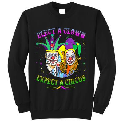 Elect A Clown Expect A Circus Funny Anti Biden Mardi Gras Sweatshirt
