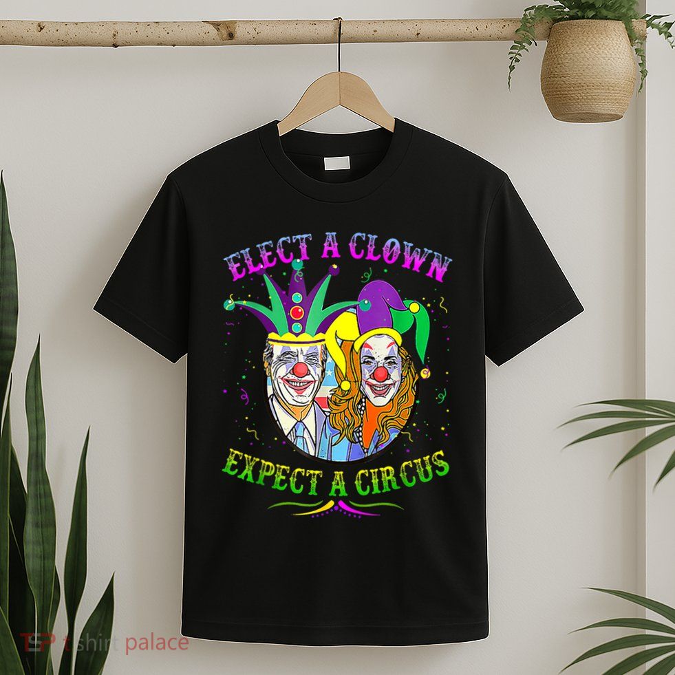 Elect A Clown Expect A Circus Funny Anti Biden Mardi Gras T-Shirt
