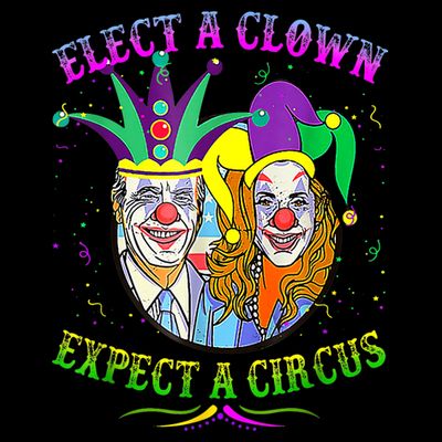 Elect A Clown Expect A Circus Funny Anti Biden Mardi Gras T-Shirt