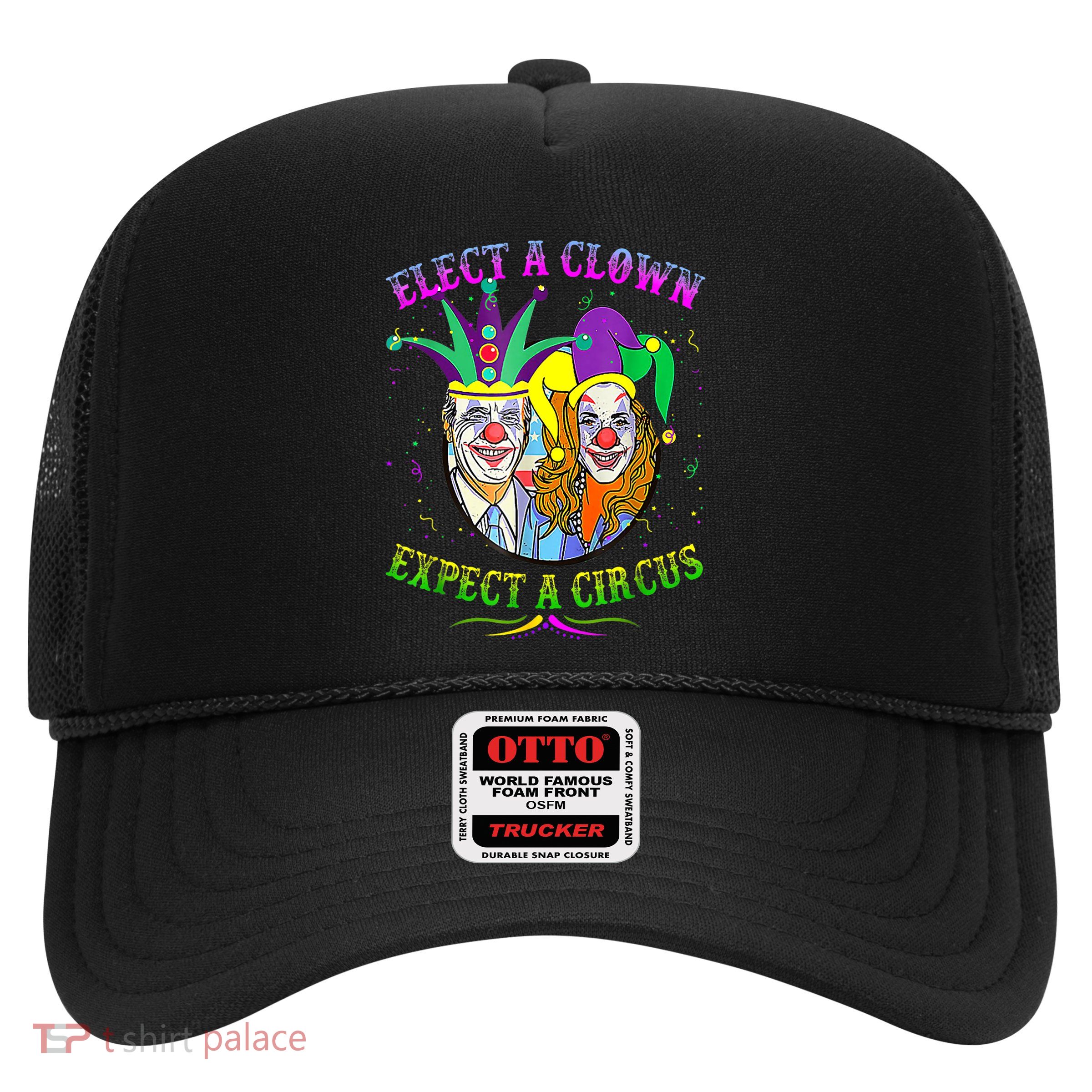 Elect A Clown Expect A Circus Funny Anti Biden Mardi Gras Trucker Hat