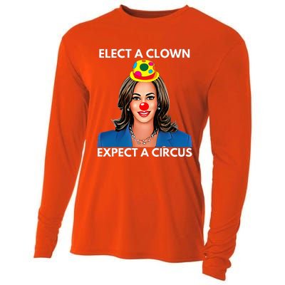 Elect A Clown Expect A Circus Funny Kamala Harris Cooling Performance Long Sleeve Crew