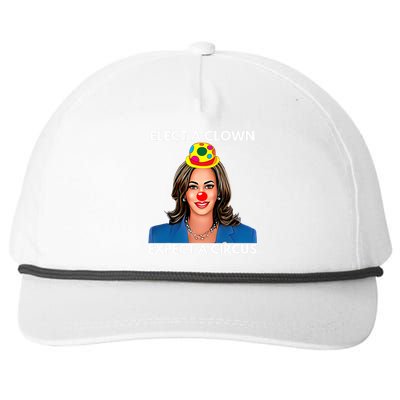 Elect A Clown Expect A Circus Funny Kamala Harris Snapback Five-Panel Rope Hat