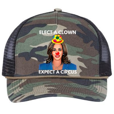 Elect A Clown Expect A Circus Funny Kamala Harris Retro Rope Trucker Hat Cap