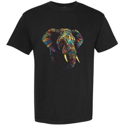 Elephant Animal Colourful Zoo Art Elephant Garment-Dyed Heavyweight T-Shirt