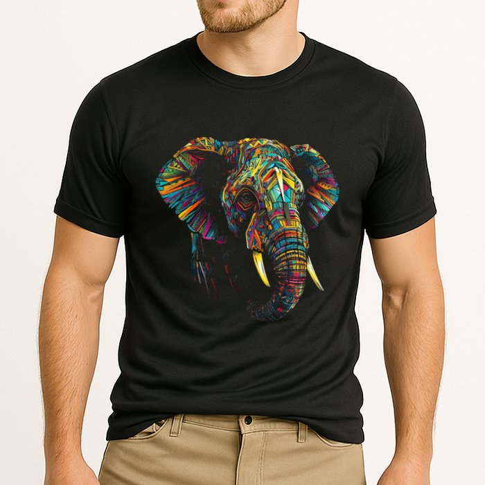 Elephant Animal Colourful Zoo Art Elephant Cooling Performance Crew T-Shirt