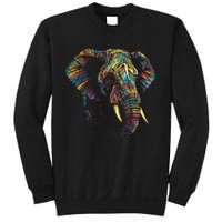 Elephant Animal Colourful Zoo Art Elephant Sweatshirt