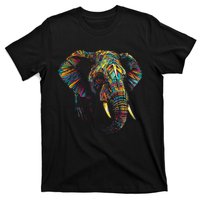 Elephant Animal Colourful Zoo Art Elephant T-Shirt