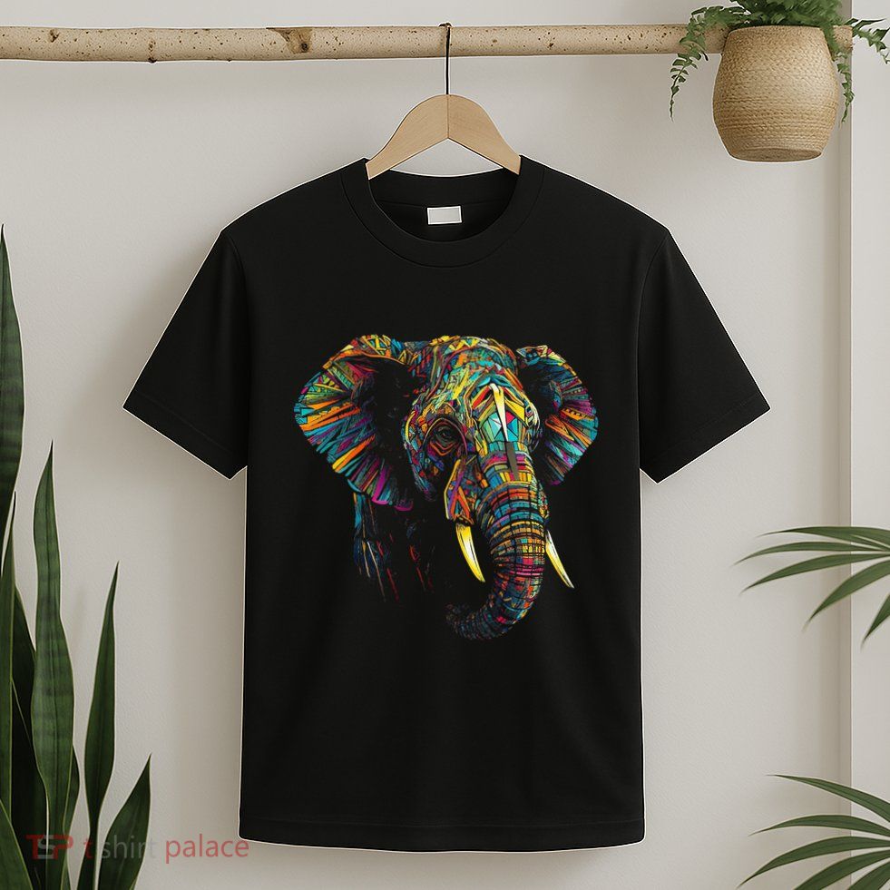 Elephant Animal Colourful Zoo Art Elephant T-Shirt