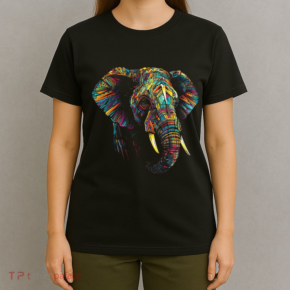 Elephant Animal Colourful Zoo Art Elephant T-Shirt