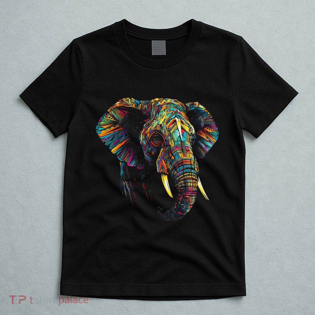 Elephant Animal Colourful Zoo Art Elephant T-Shirt