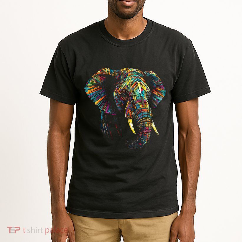 Elephant Animal Colourful Zoo Art Elephant Tall T-Shirt
