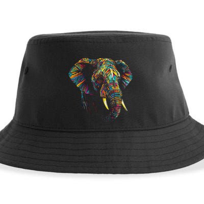 Elephant Animal Colourful Zoo Art Elephant Sustainable Bucket Hat