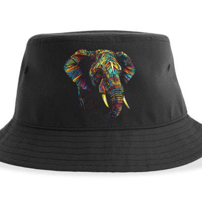 Elephant Animal Colourful Zoo Art Elephant Sustainable Bucket Hat