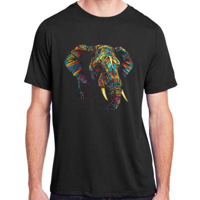 Elephant Animal Colourful Zoo Art Elephant Adult ChromaSoft Performance T-Shirt