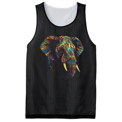 Elephant Animal Colourful Zoo Art Elephant Mesh Reversible Basketball Jersey Tank