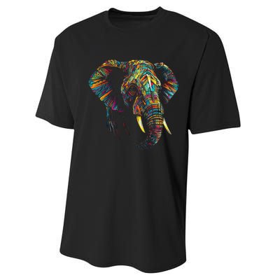 Elephant Animal Colourful Zoo Art Elephant Performance Sprint T-Shirt