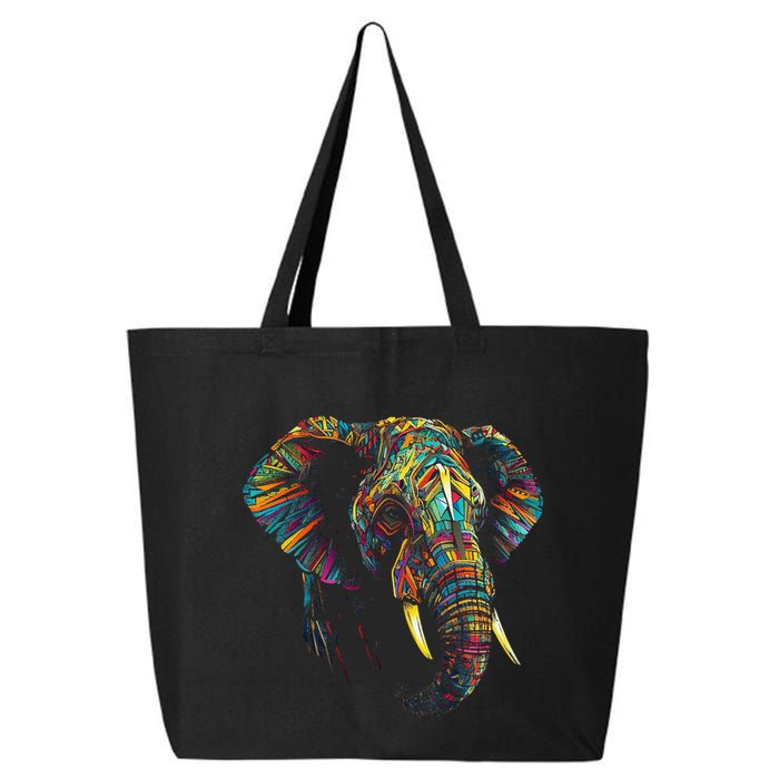 Elephant Animal Colourful Zoo Art Elephant 25L Jumbo Tote