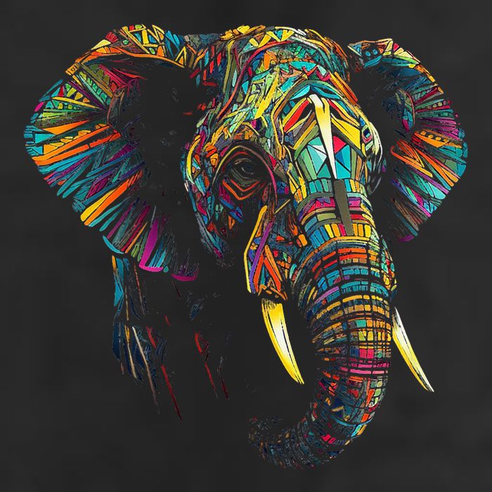 Elephant Animal Colourful Zoo Art Elephant 25L Jumbo Tote