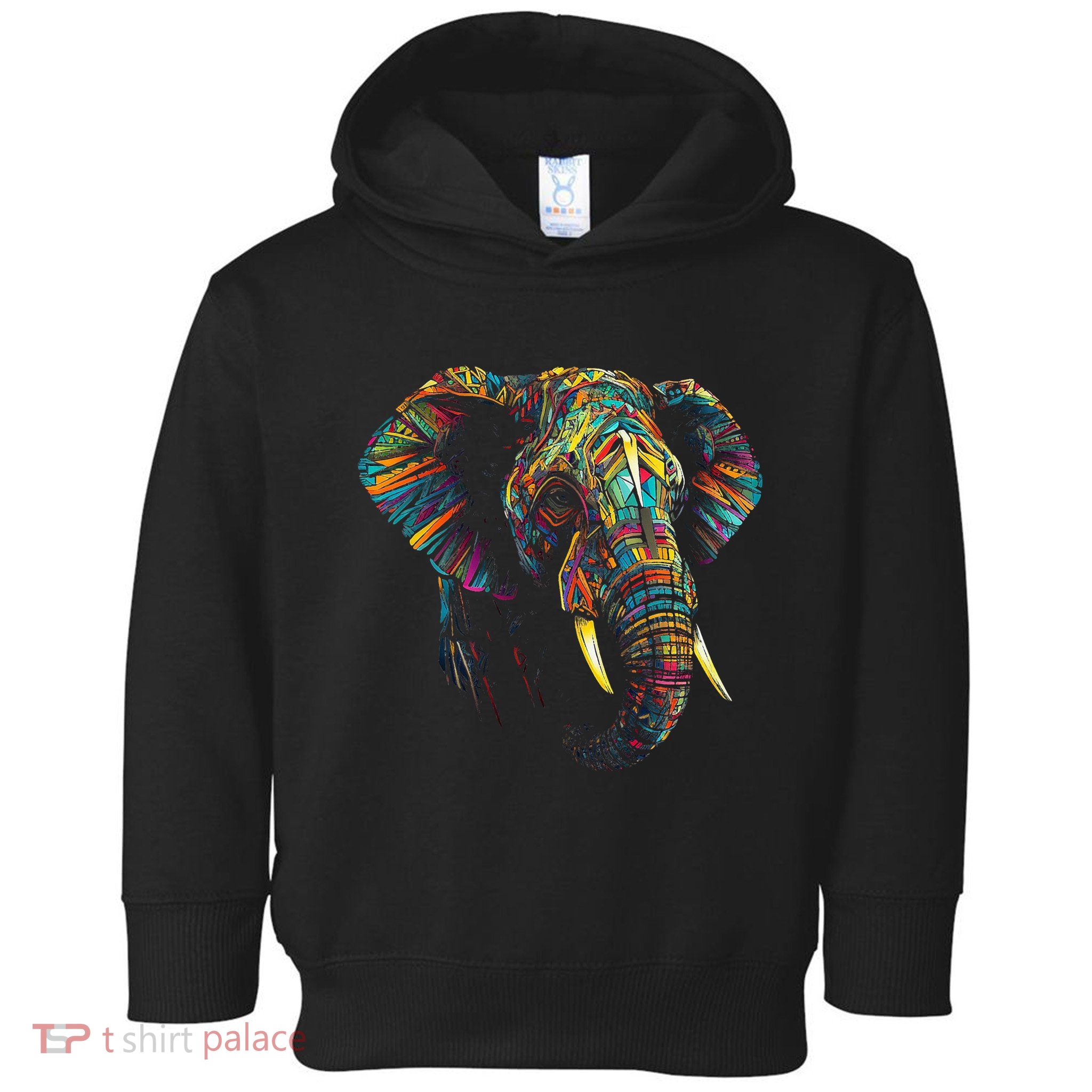Elephant Animal Colourful Zoo Art Elephant Toddler Hoodie