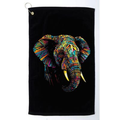 Elephant Animal Colourful Zoo Art Elephant Golf Towel