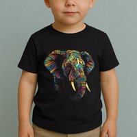 Elephant Animal Colourful Zoo Art Elephant Toddler T-Shirt