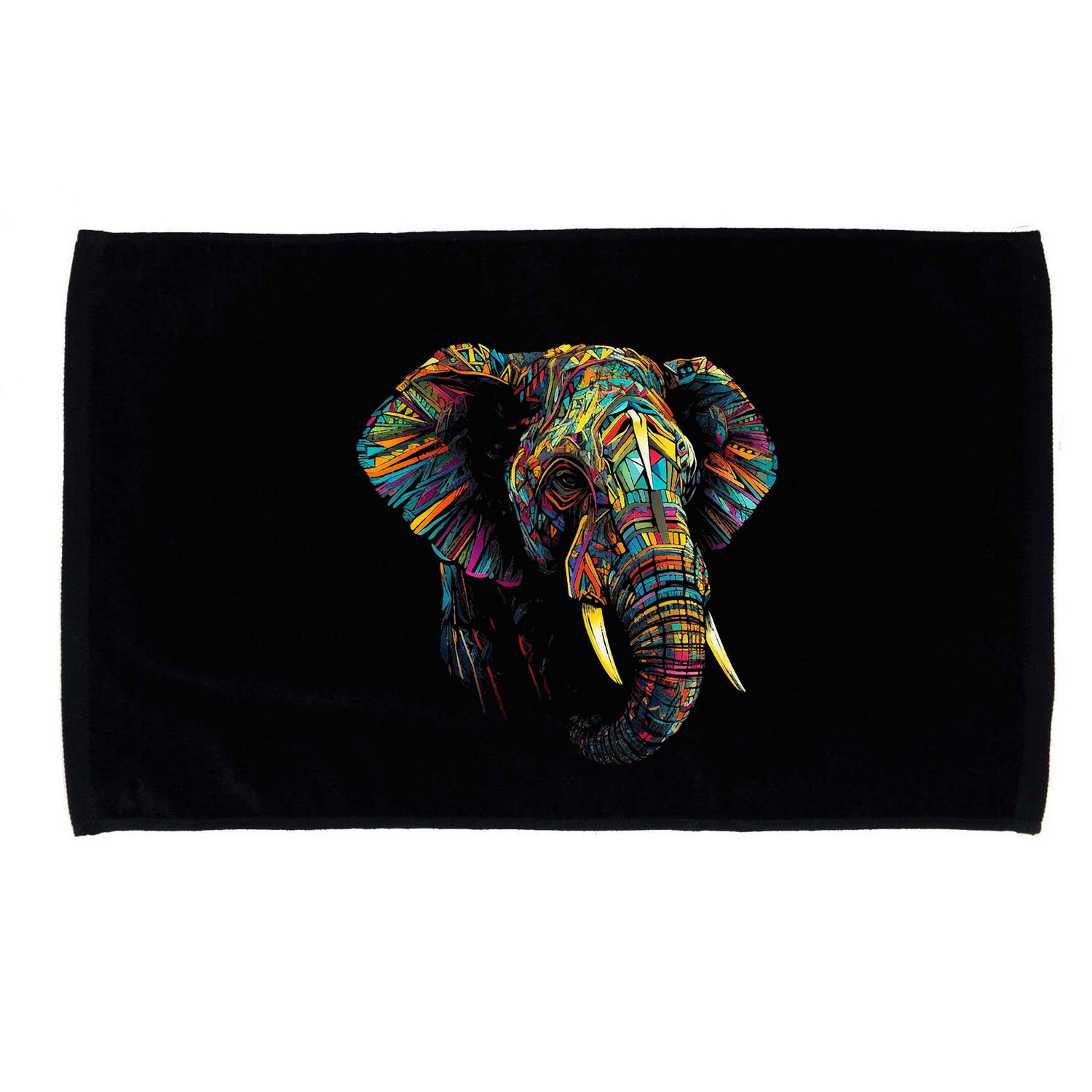 Elephant Animal Colourful Zoo Art Elephant Microfiber Hand Towel