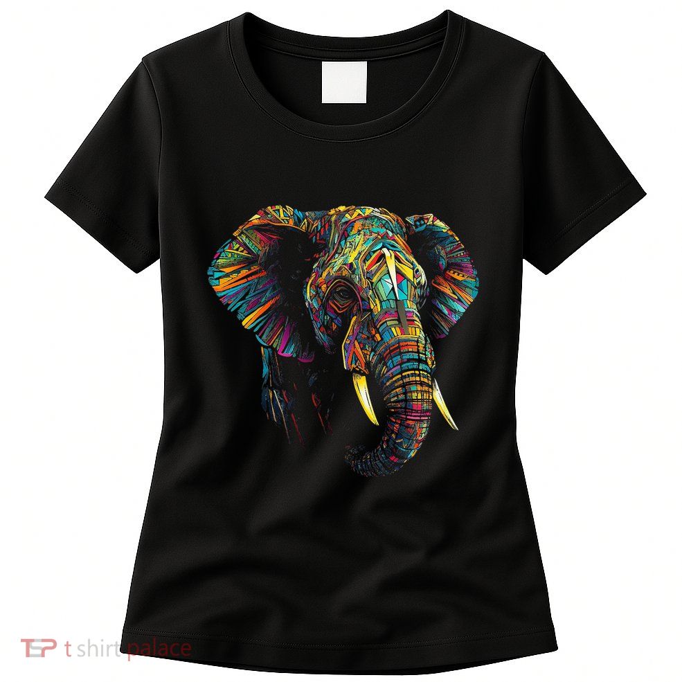 Elephant Animal Colourful Zoo Art Elephant Womens T-Shirt