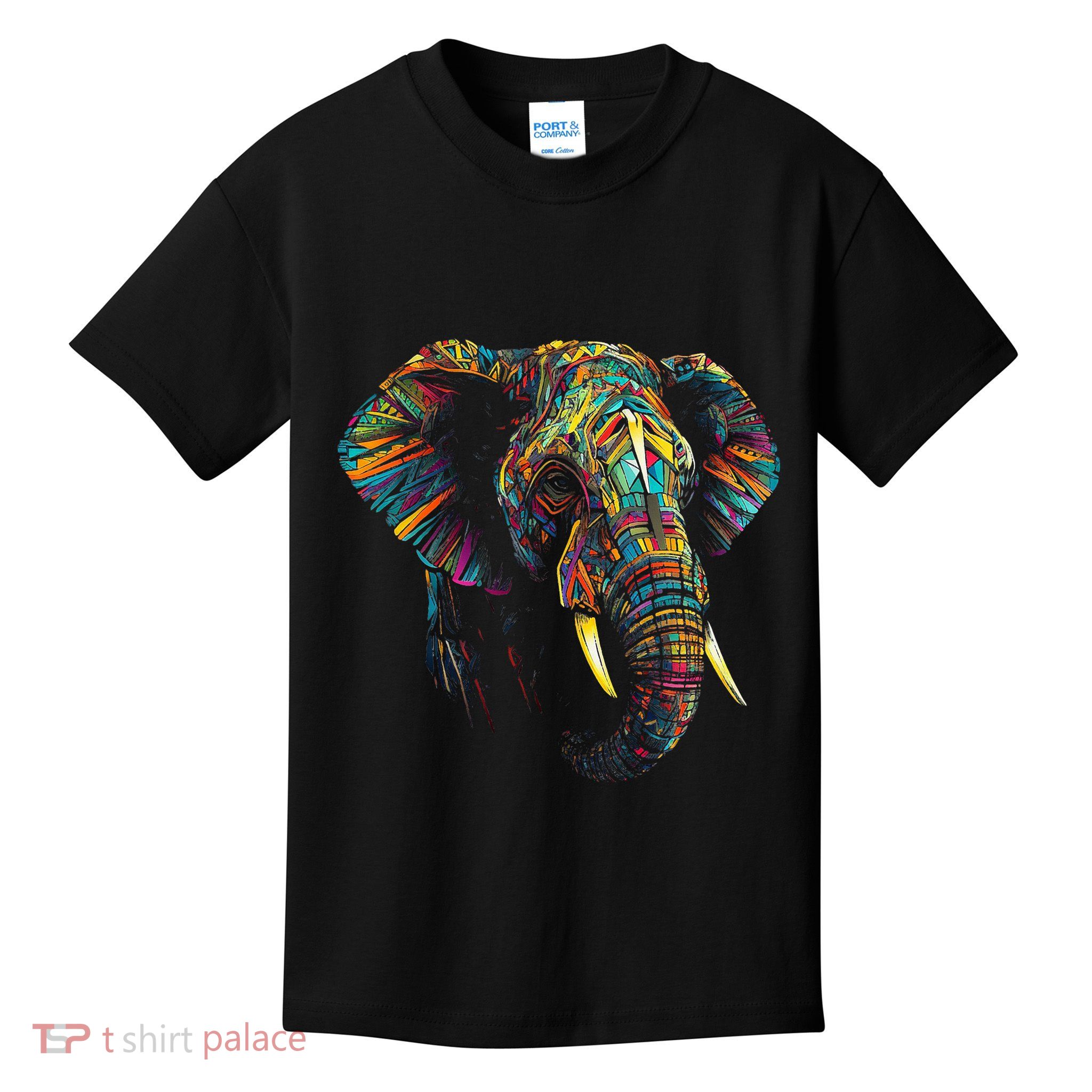 Elephant Animal Colourful Zoo Art Elephant Kids T-Shirt