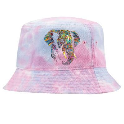 Elephant Animal Colourful Zoo Art Elephant Tie-Dyed Bucket Hat