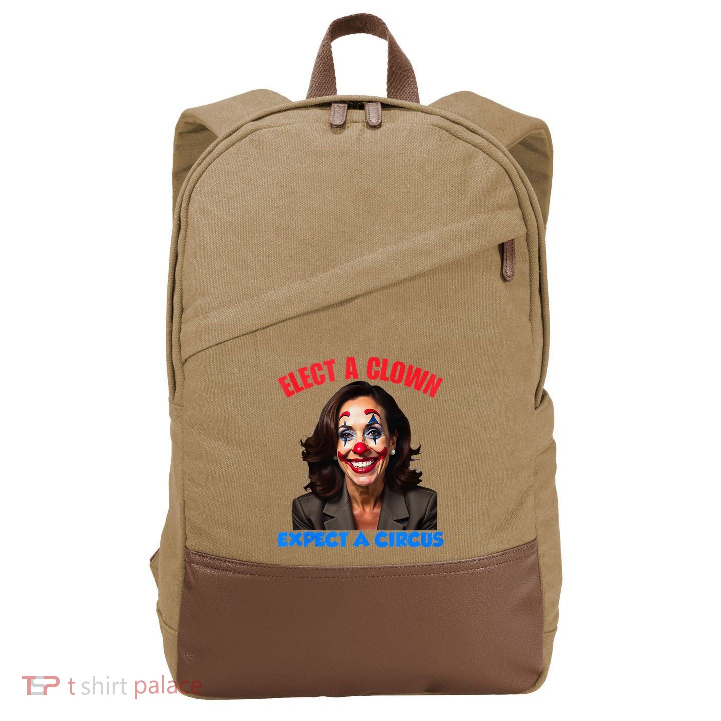 Elect A Clown Expect A Circus Kamala Lets Go Brenda Cotton Canvas Backpack