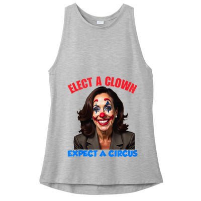 Elect A Clown Expect A Circus Kamala Lets Go Brenda Ladies PosiCharge Tri-Blend Wicking Tank
