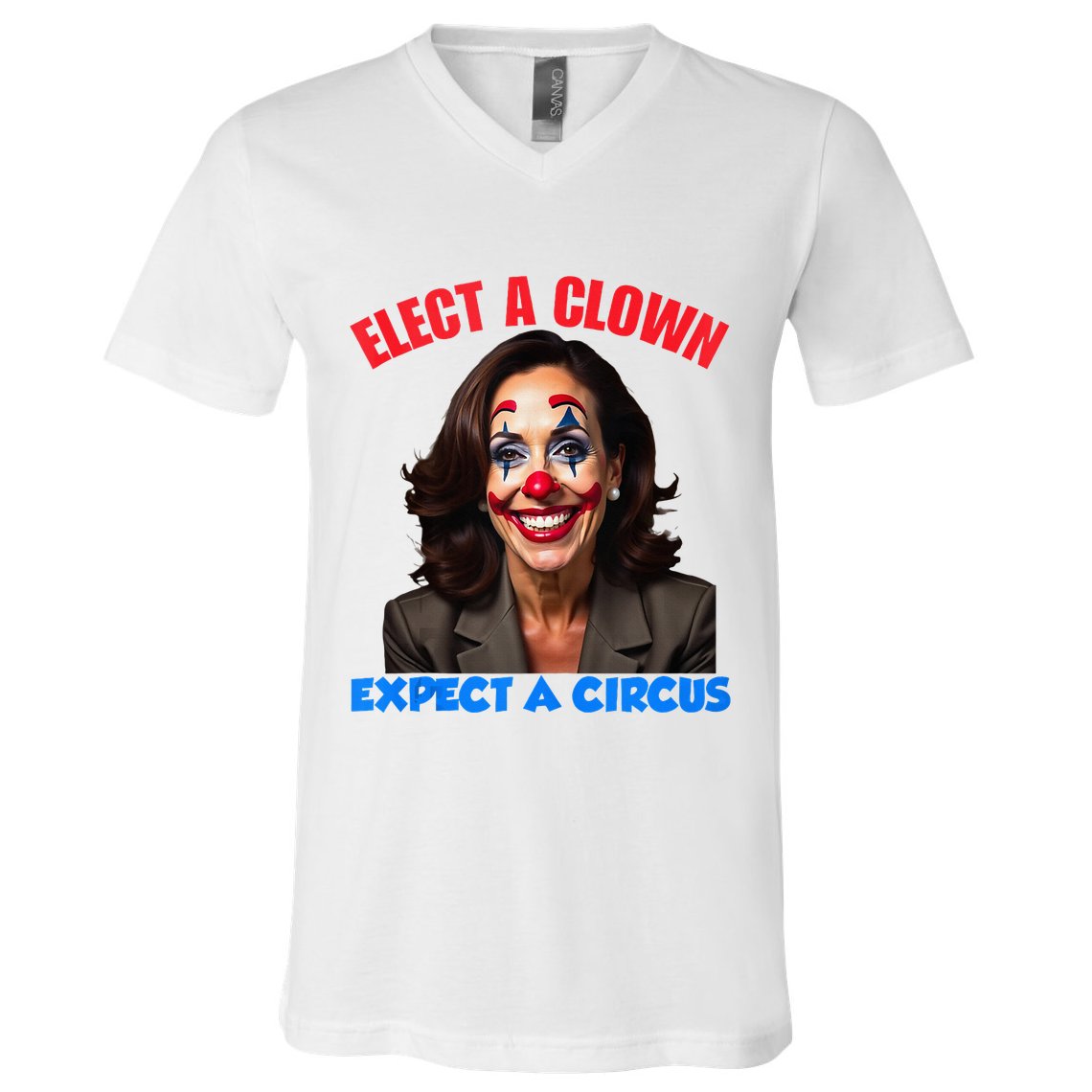 Elect A Clown Expect A Circus Kamala Lets Go Brenda V-Neck T-Shirt